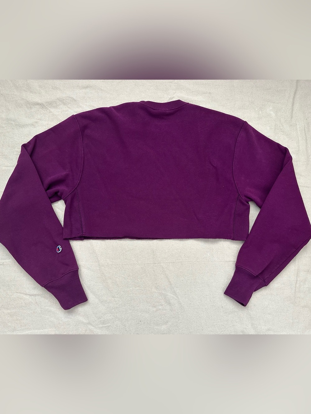 Champion Reverse Weave Cropped Sweatshirt Plum Purple dorm ready Size Small - Picture 10 of 10